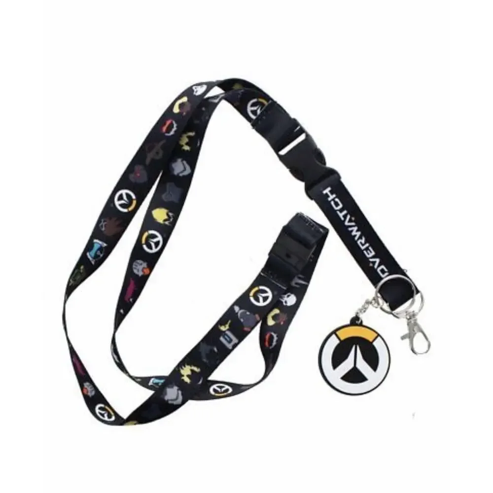 Overwatch‎ Logo Light Up Lanyard Tracer Reaper Widowmaker Winston 2 Sided Black